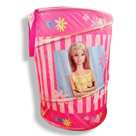 Genuine Y2k Mattel BARBIE Pop up Room Tidy Basket / Laundry Bag / Storage Bag - Picture 2 of 8